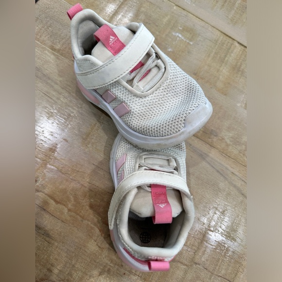 Adidas baby girl Tr23 walker tennis shoes sneakers pink white stripe - Picture 12 of 12